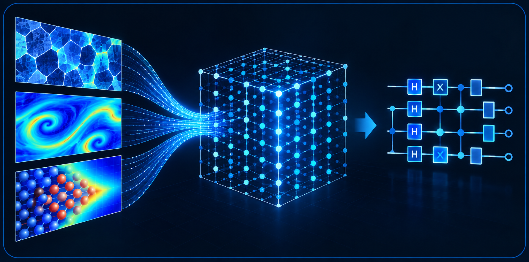 Multiple physical systems converging into a common structured representation and quantum-ready computation